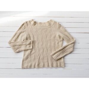 white wool‎ sweater 90s vintage cream angora cable knit sweater